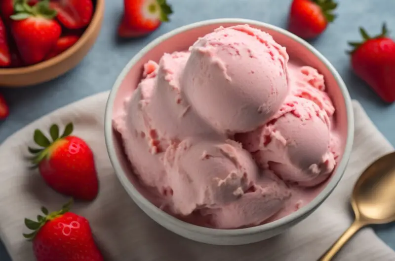 Strawberry Coconut Vegan Ice Cream