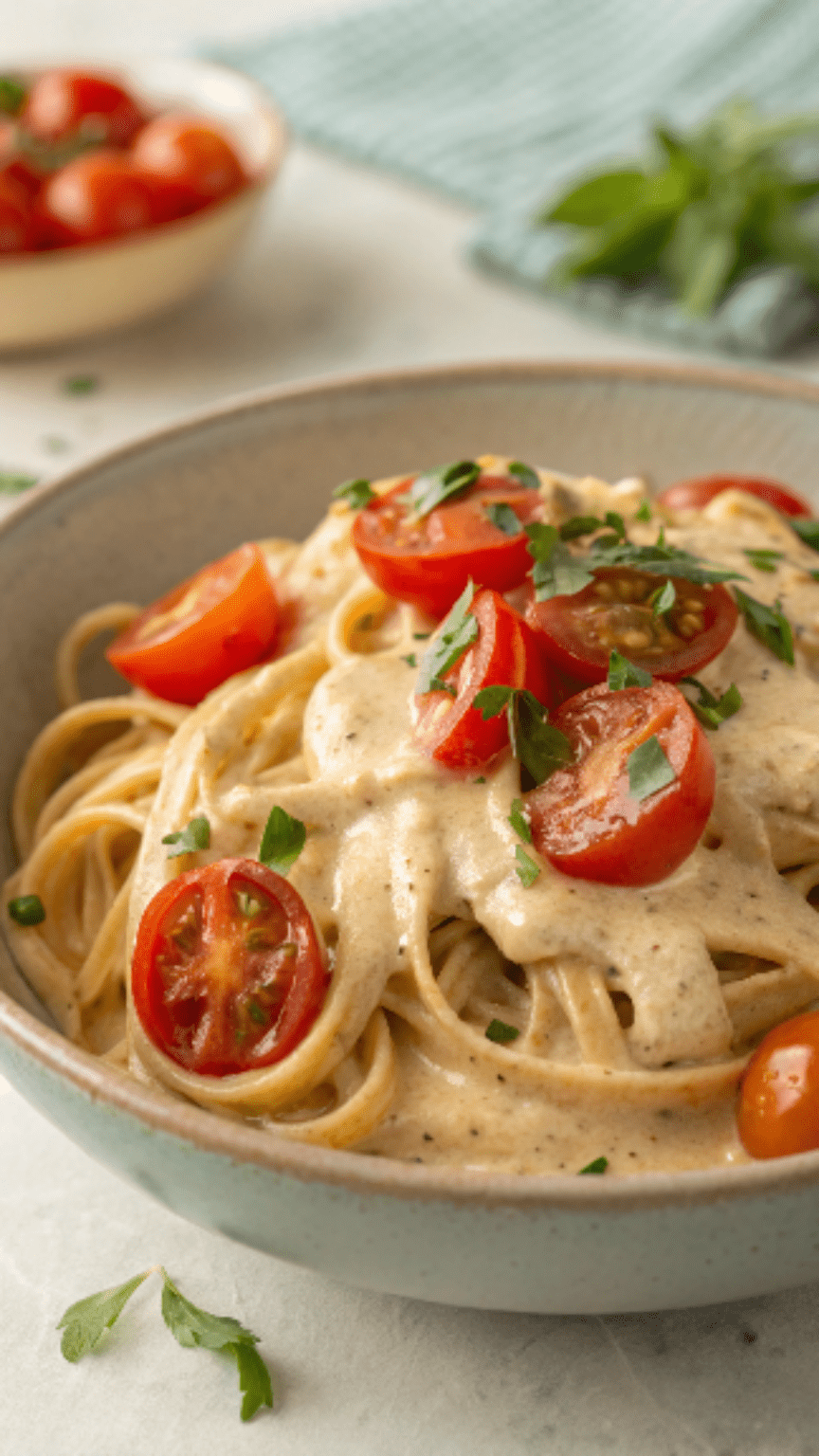 Vegan Pasta with Cashew Cream Sauce