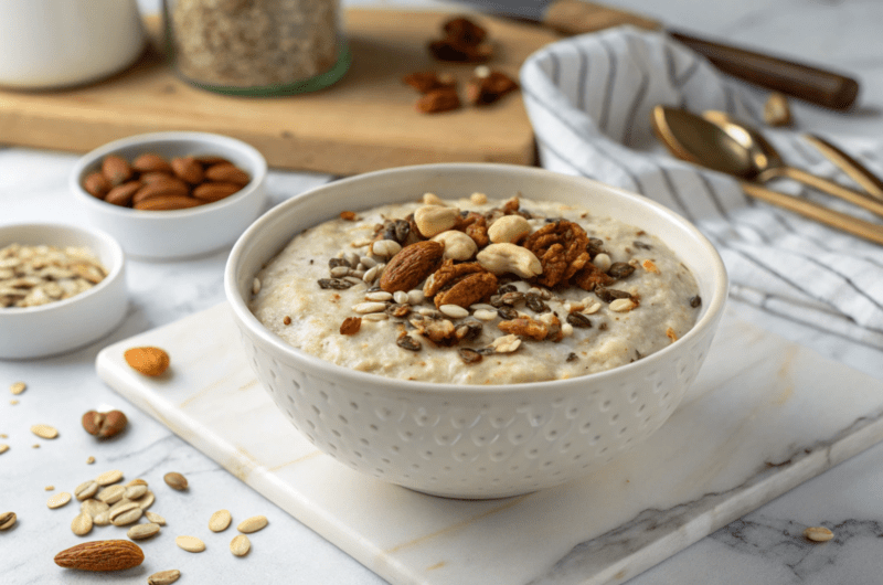 Vegan Overnight Oats with Nuts & Seeds