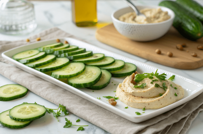 Cucumber & Hummus Bites