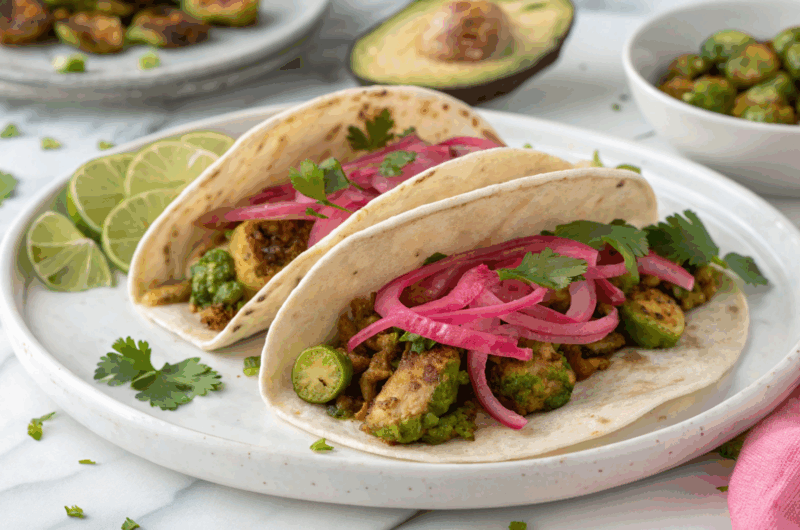 Spicy Brussel Sprout Tacos