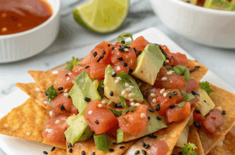 Spicy Tuna Poke Nachos