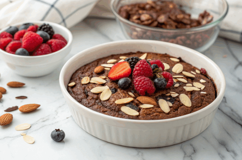 Vegan Brownie Baked Oatmeal