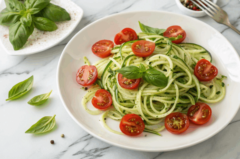 Zucchini Noodles with Tomato & Basil