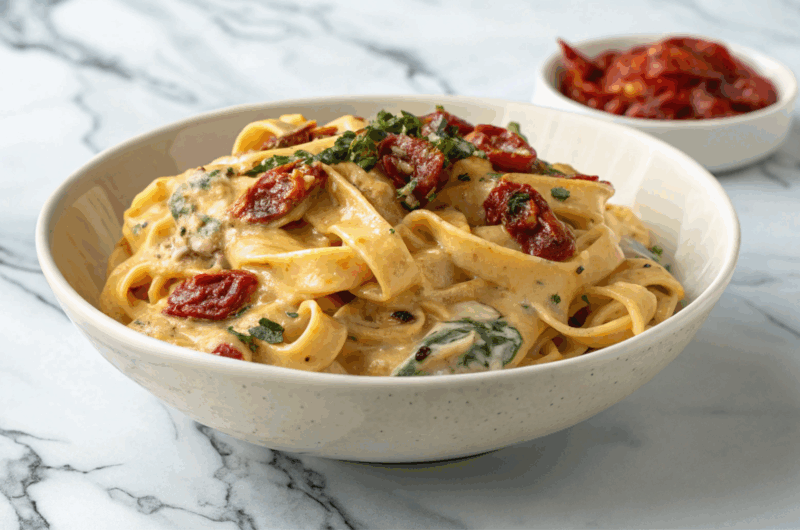 Vegan Creamy Tuscan Sun-Dried Tomato Pasta