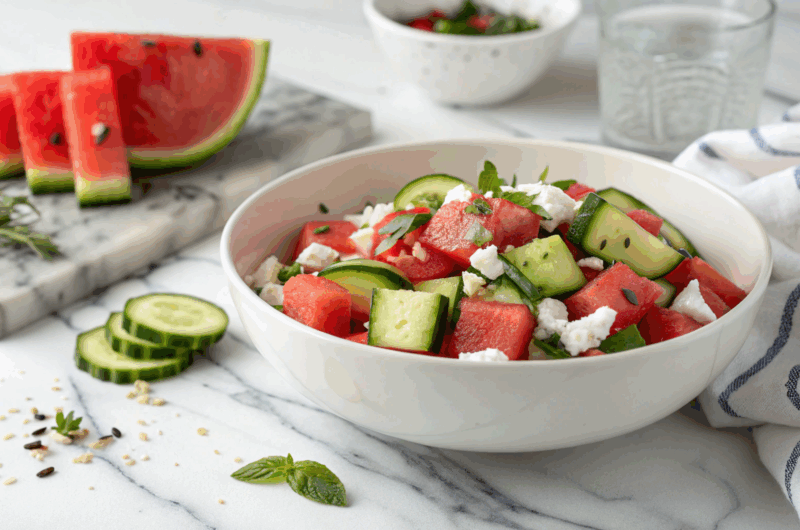 Easy Vegan Watermelon Salad with Fresh Mint