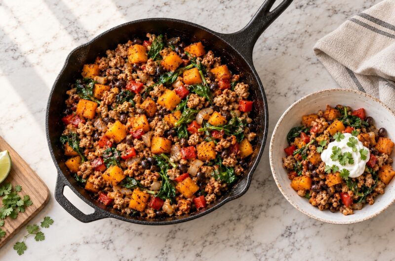 High-Protein Turkey & Butternut Squash Skillet